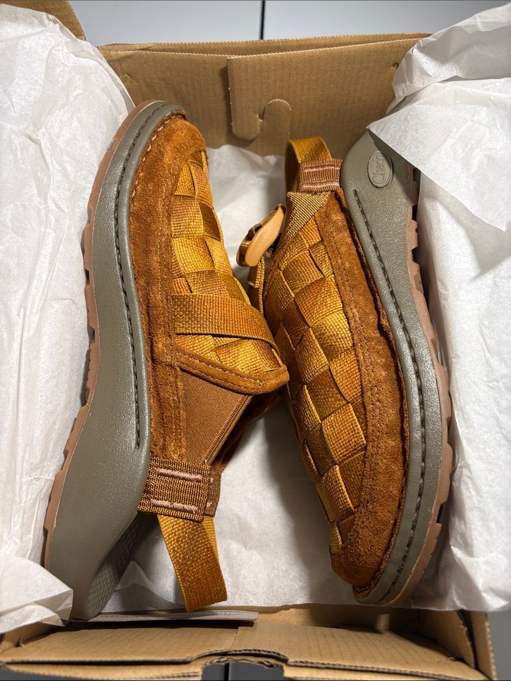Chaco Rust Canyon Woven Clog (9W) Mules Loafers with adjustable Heel Strap #0036